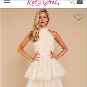 Red dress boutique Night at the met Ivory dress
